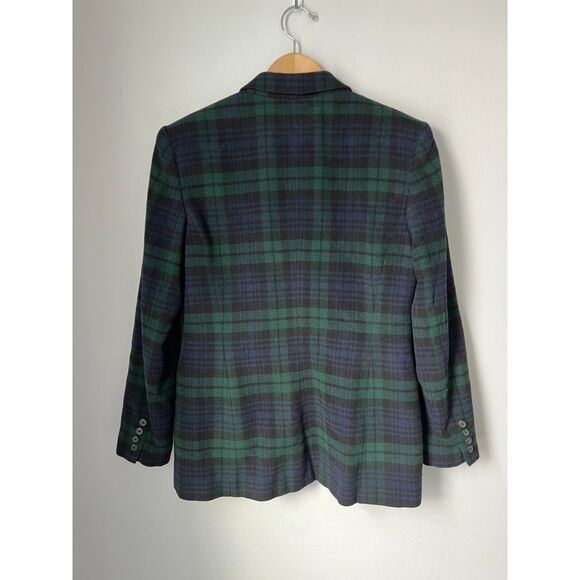 Vintage 90s Lauren Ralph Lauren Plaid Wool Cashmere Blazer Womens Size 6 Holiday - Picture 4 of 10